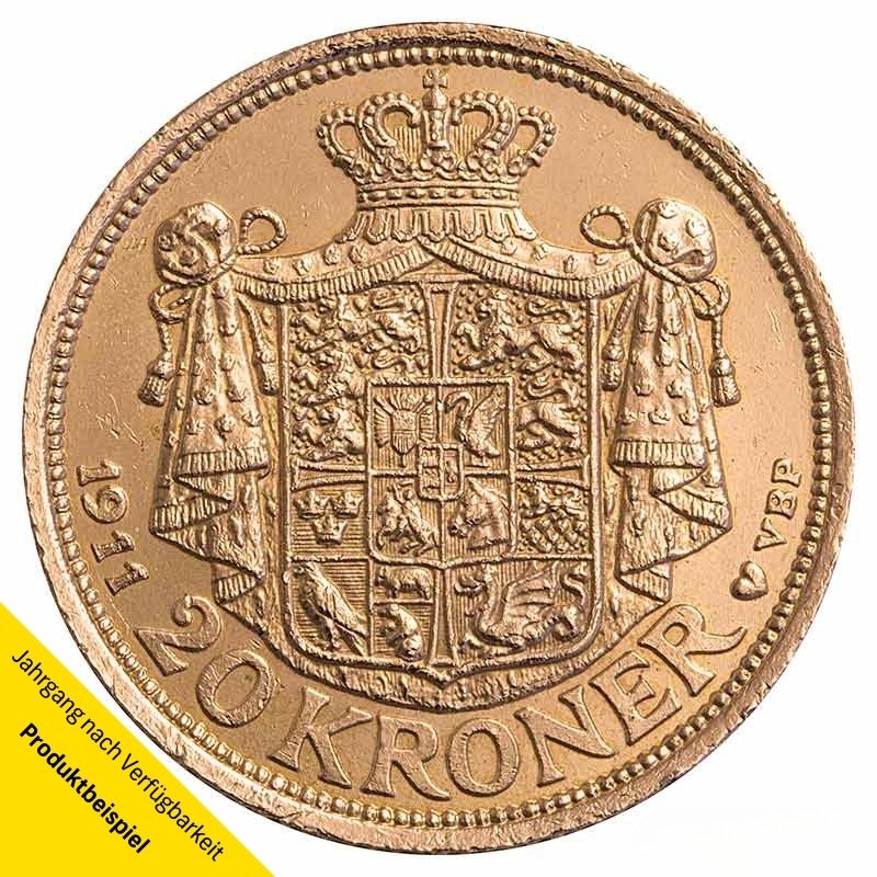 D-nemark-Frederik-VIII-Gold-20-Kroner-1911-RS Goldmünze 20 Kronen Dänemark - Rückseite