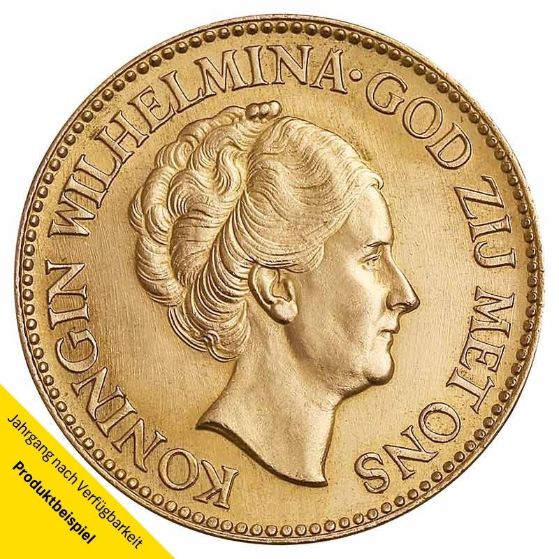 Niederlande-K-nigin-Wilhelmina-10-Gulden-1932-RS 10 Gulden Goldmünze - Königin Wilhelmina - Niederlande - Vorderseite