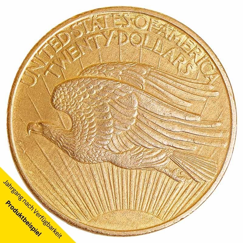 USA-St-Gaudens-1908-20-Dollars-VS Goldmünze - 20$ St. Gaudens Double Eagle - Vereinigte Staaten von Amerika - Rückseite | Beispielbild