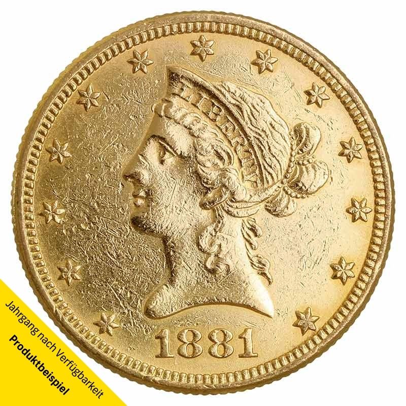 USA-10-Dollar-1881-RS 10$ US-Dollar Liberty Head Goldmünze - USA - Rückseite