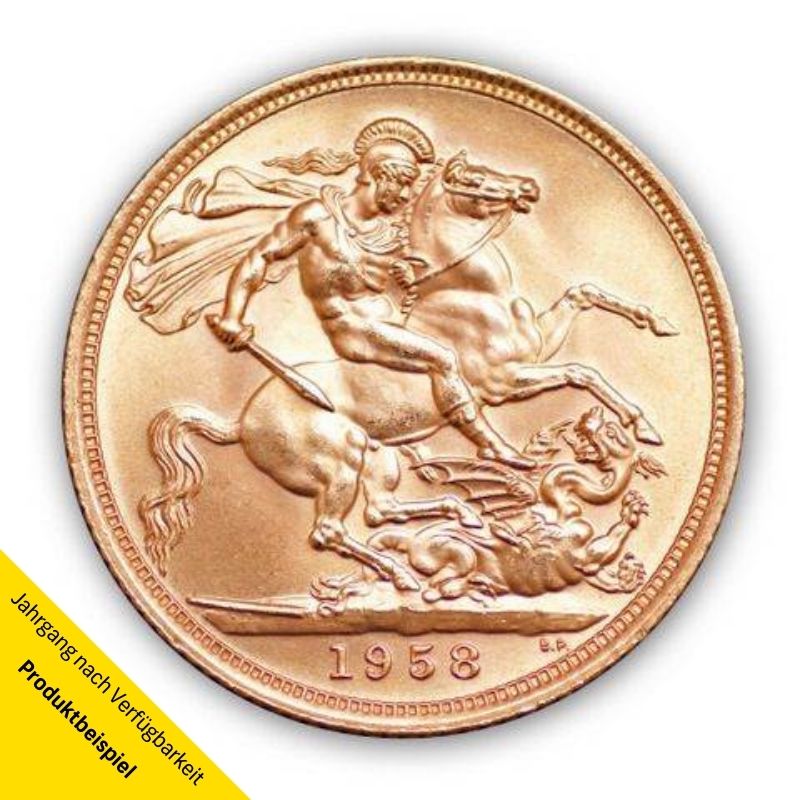 goldmuenze_1_sovereign_grossbritannien Goldmünze - 1 Sovereign - Großbritannien - Rückseite | Beispielbild