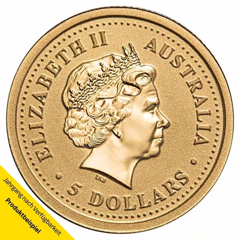 The-Australian-Nugget-Gold-2005-1I20-oz-RS Goldmünze - Kangaroo 1/20 Unze - Australien - Vorderseite | Beispielabbildung