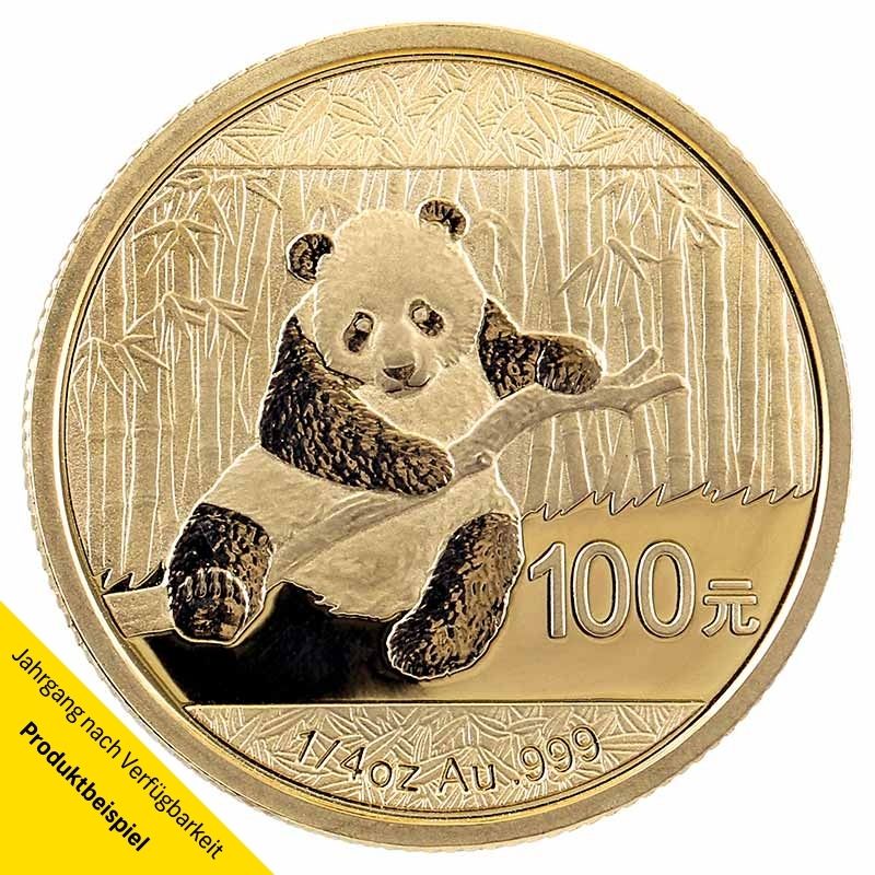 China-Panda-Gold-1l4-oz-2014-VS Panda 1/4 Unze Goldmünze - China - Vorderseite