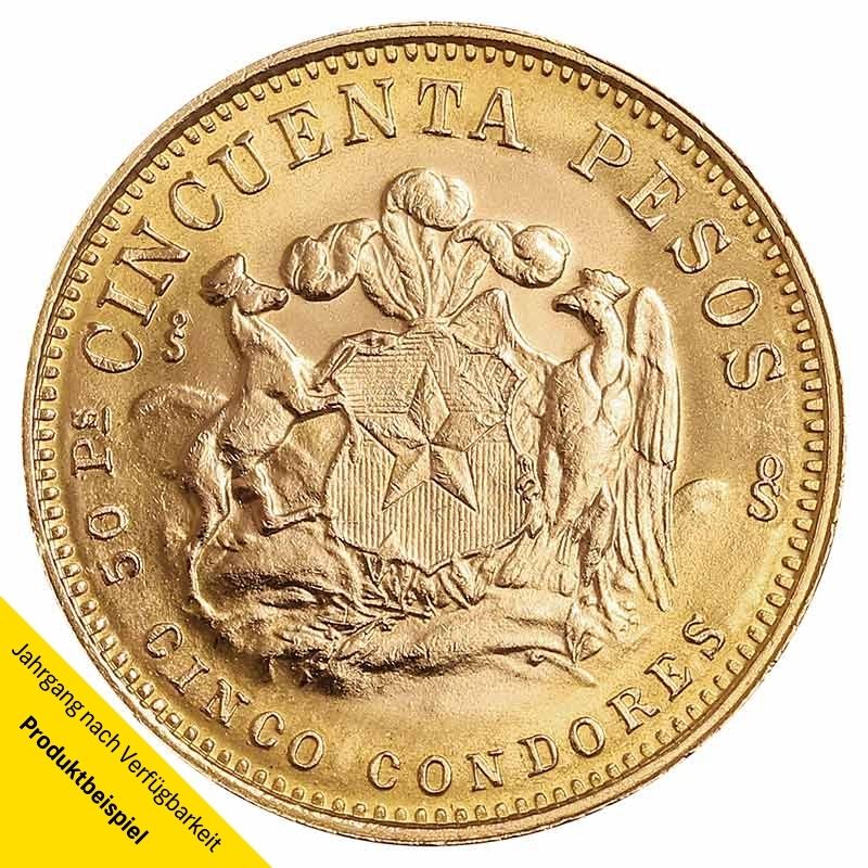 Chile-50-Pesos-1969-VS 50 Pesos Goldmünze - Chile - Rückseite