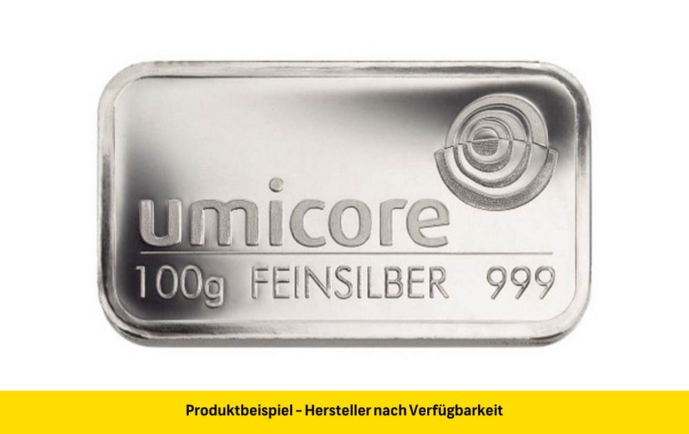 umicore_silber_silberbarren_100_gramm Silberbarren 100 x 1 Gramm