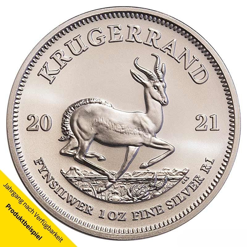 S-dafrika-Kr-gerrand-Silber-1-oz-2021-VS 1 Unze Krügerrand Silbermünze - Südafrika - Rückseite | Beispiel