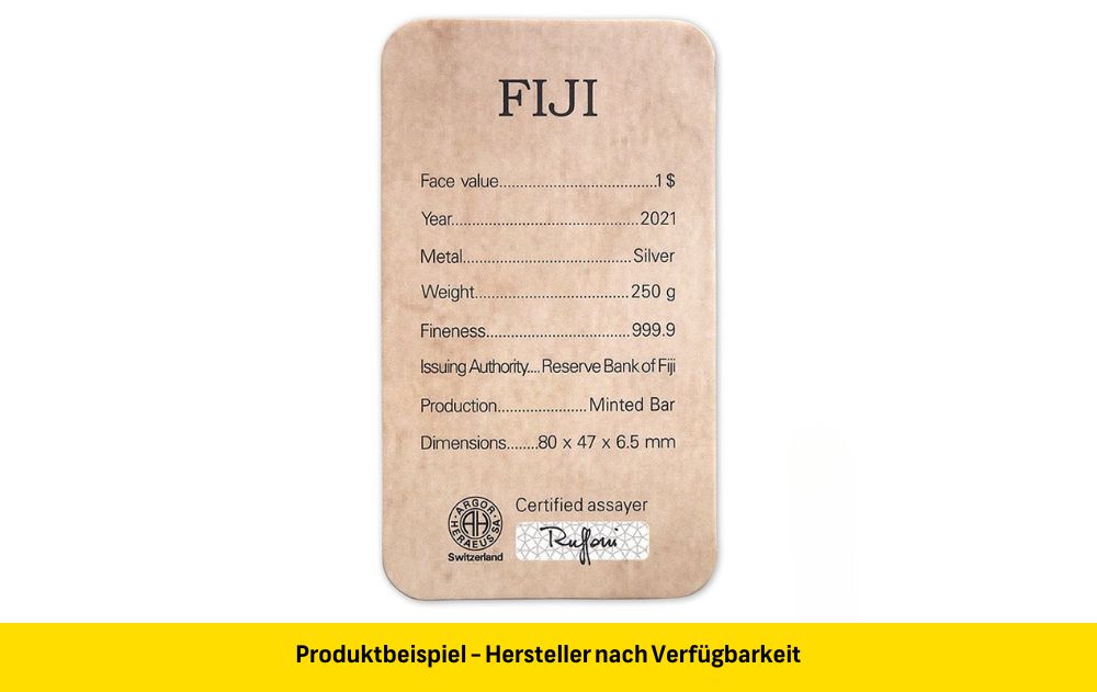 M-nzbarren-Silber-250g-2021-Melter-Assayer-RS Münzbarren - Silber - 250 Gramm - Rückseite