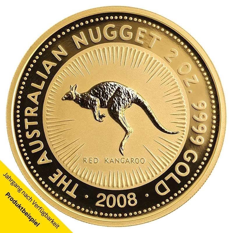 The-Australian-Nuggets-Gold-2008-2-oz-VS Kangaroo 2 Unzen Goldmünze - Australien - Vorderseite