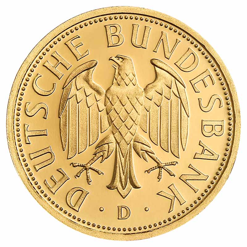 Deutschland-1-Mark-2001-VS 1 Deutsche Mark Goldmünze - Bundesrepublik Deutschland - Rückseite