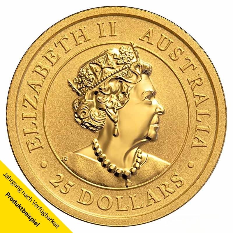 Elizabeth-II-Australia-Kangaroo-2022-Gold-1l4-oz-25-Dollar-VS Goldmünze - Kangaroo 1/4 Unze - Australien - Vorderseite