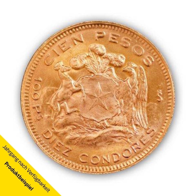 goldmuenze_100_pesos_chile_rueckseite Goldmünze - 100 Pesos - Chile - Rückseite | Beispiel