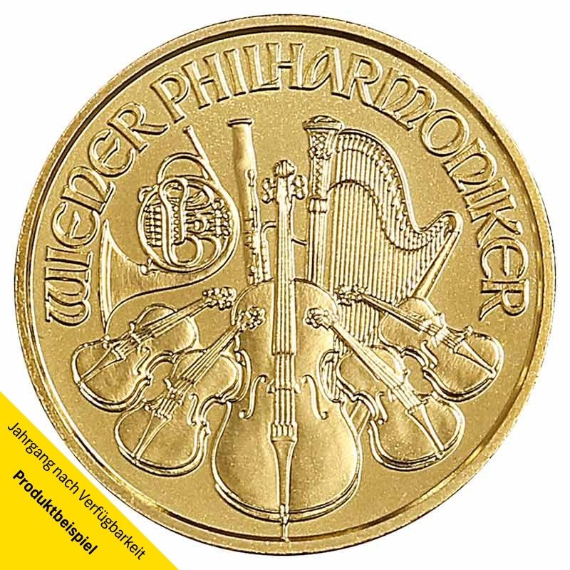 sterreich-Philharmoniker-1l10-Unze-10-Euro-Gold-2018-VS 1/10 Unze Philharmoniker Goldmünze - Österreich - Rückseite