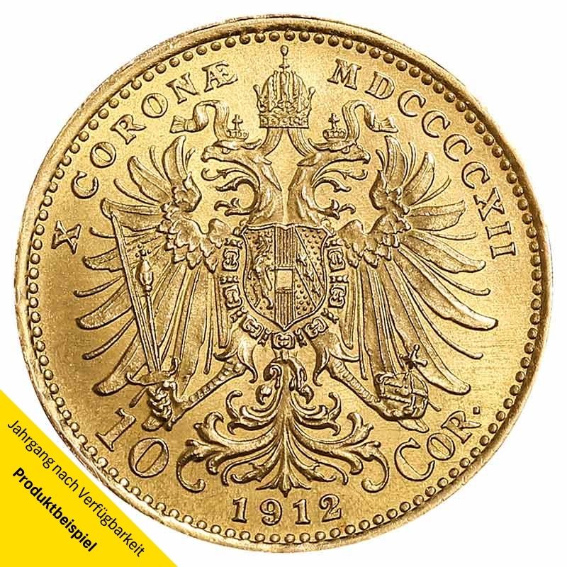 sterreich-Franz-Joseph-I-10-Kronen-1912-VS 10 Kronen Goldmünze - Franz Joseph I - Austria - Österreich - Rückseite | Beispielbild