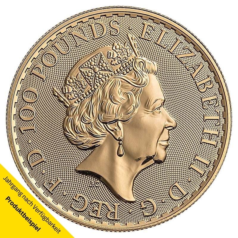 Goldmünze - Britannia 1 Unze - Großbritannien - Rückseite