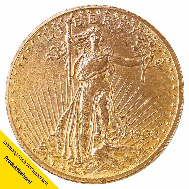 USA-St-Gaudens-1908-20-Dollars-RS Goldmünze - 20$ St. Gaudens Double Eagle - Vereinigte Staaten von Amerika - Vorderseite | Beispielbild