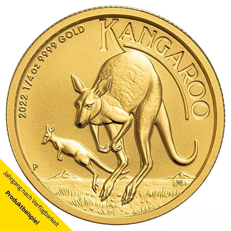 Elizabeth-II-Australia-Kangaroo-2022-Gold-1l4-oz-25-Dollar-RS Goldmünze - Kangaroo 1/4 Unze - Australien
