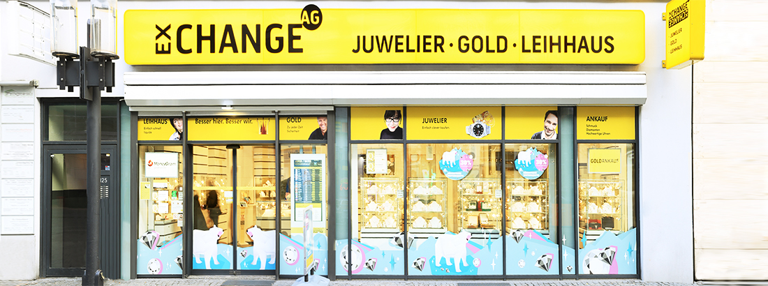 Exchange AG - Ihre Spezialist für Schmuck, Gold und Silber, Luxusuhren und Pfandkredite Exchange AG - Ihre Spezialist für Schmuck, Gold und Silber, Luxusuhren und Pfandkredite