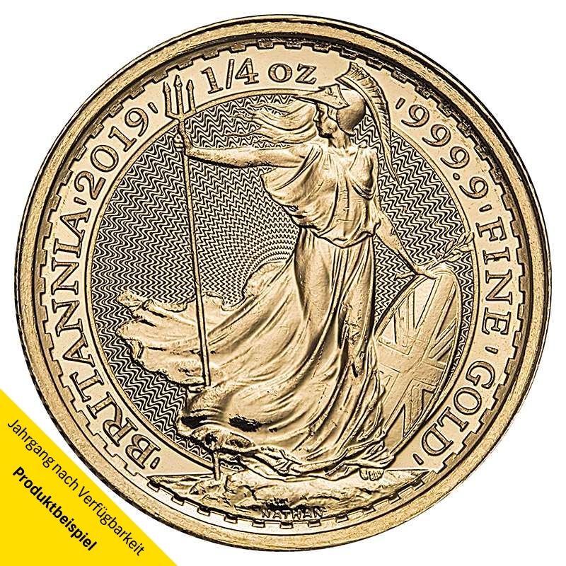 Britannia-Gold-1l4-oz-2019-VS Goldmünze - Britannia 1/4 Unze - Großbritannien - Vorderseite