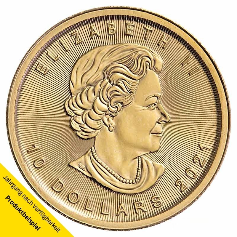Kanada-Gold-Maple-Leaf-1I4-Unze-2021-RS Goldmünze Maple Leaf Kanada 1/4 Unze | Beispiel
