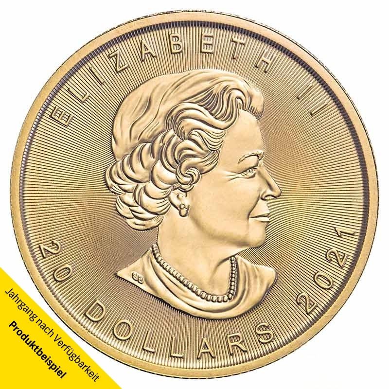 Kanada-Gold-Maple-Leaf-1I2-Unze-2021-RS Goldmünze Maple Leaf Kanada 1/2 Unze | Beispiel
