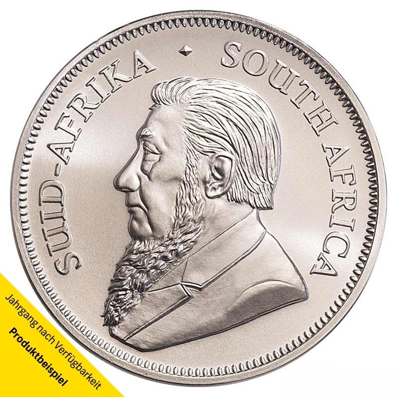 S-dafrika-Kr-gerrand-Silber-1-oz-2021-RS 1 Unze Krügerrand Silbermünze - Südafrika - Vorderseite | Beispiel
