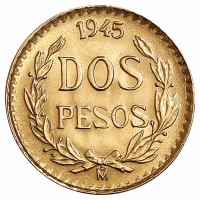 2 Pesos Goldmünze - Mexiko - Vorderseite