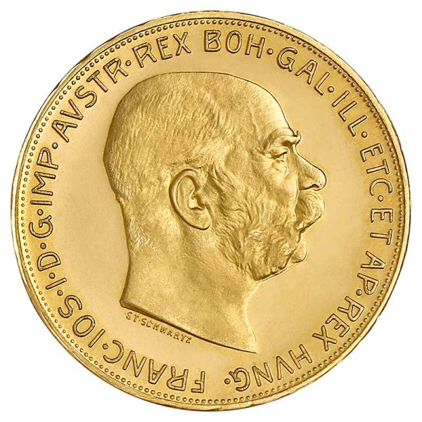 100 Kronen Goldmünze - Franz Joseph I - Austria - Österreich - Vorderseite | Beispielbild