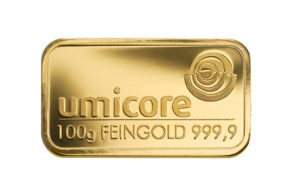 Goldbarren 100 Gramm Feingold | Beispielbild