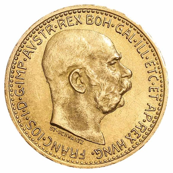 10 Kronen Goldmünze - Franz Joseph I - Austria - Österreich - Vorderseite | Beispielbild