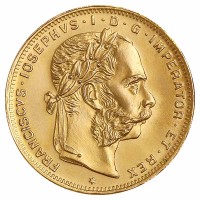 8 Florin Goldmünze - Franz Joseph I - Österreich - Vorderseite | Beispielbild