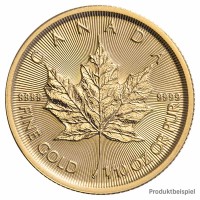 Maple Leaf Goldmünze Kanada 1/10 Unze Rückseite | Beispiel