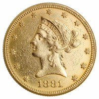 10$ US-Dollar Liberty Head Goldmünze - USA - Rückseite