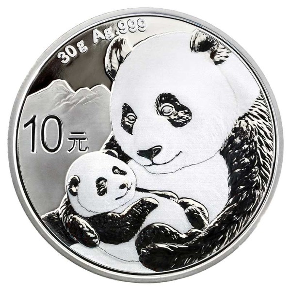 30g Panda Silbermünze - China - Vorderseite