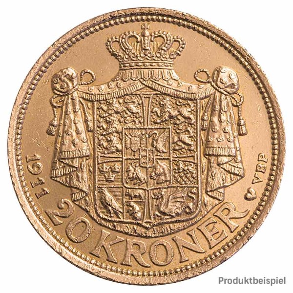 Goldmünze 20 Kronen Dänemark - Rückseite