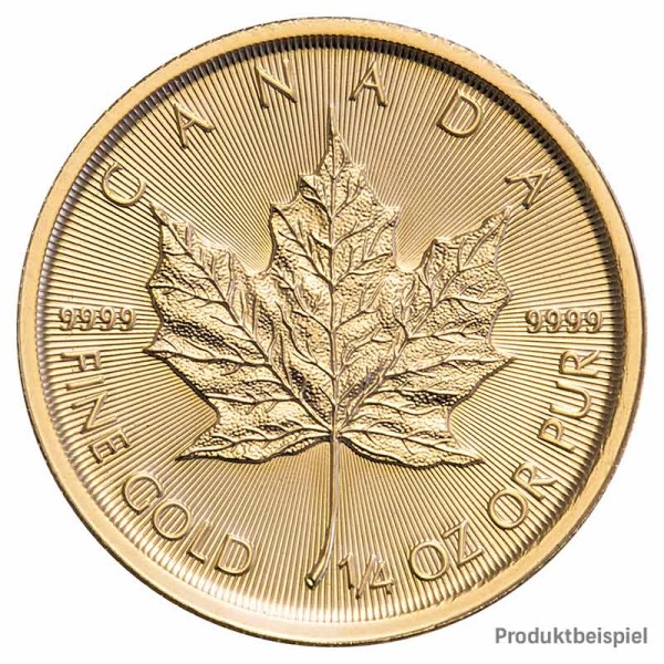 Goldmünze Maple Leaf Kanada 1/4 Unze Rückseite | Beispiel