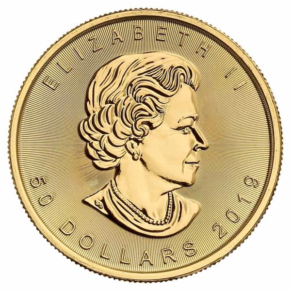 1 Unze Maple Leaf Goldmünze - Kanada - Vorderseite | Beispiel