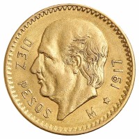 10 Pesos Goldmünze - Mexiko - Vorderseite | Beispielbild