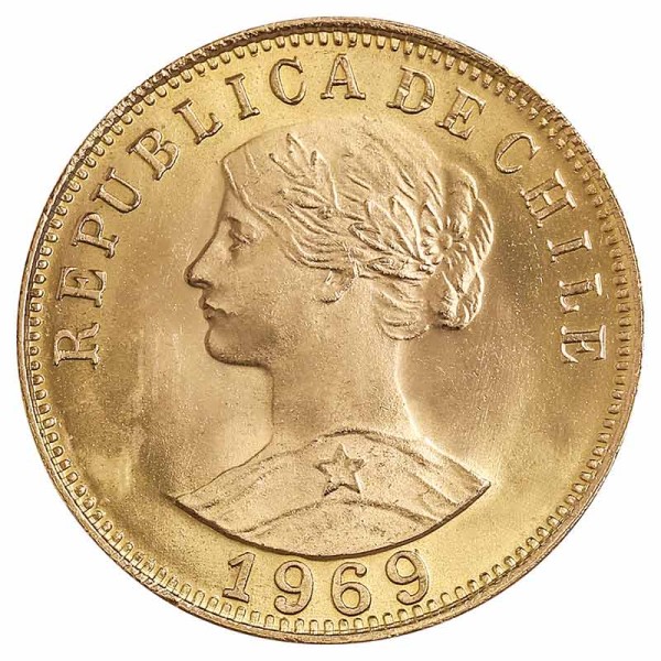 50 Pesos Goldmünze - Chile - Rückseite